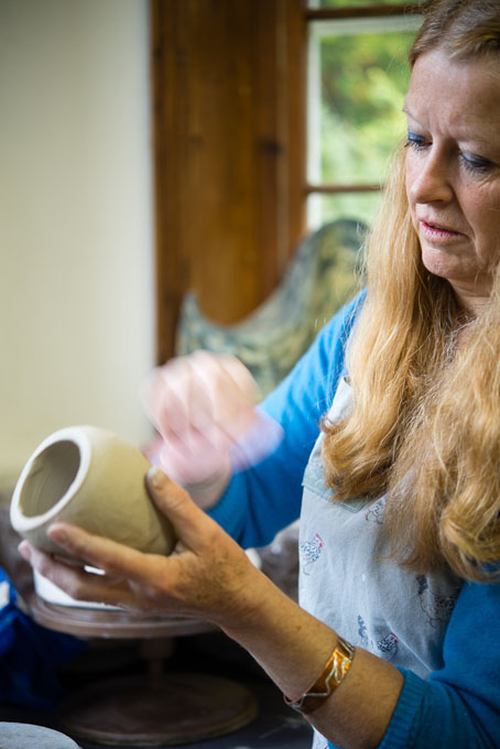 Jane White 2015, making pots to be pit fired